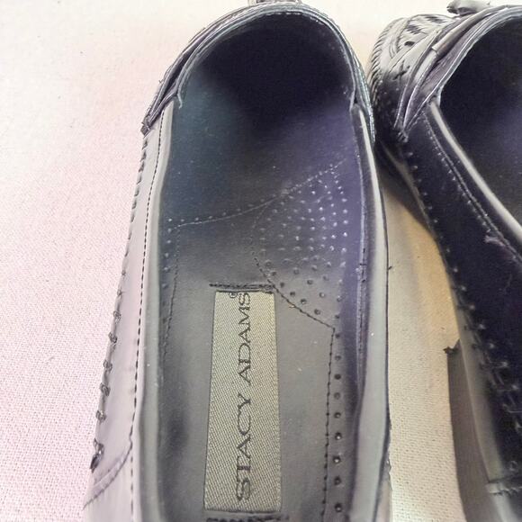 Stacy Adams Woven Tassel Loafers Men\'s 10M Black Leather Y2K Classic Preppy main image 12